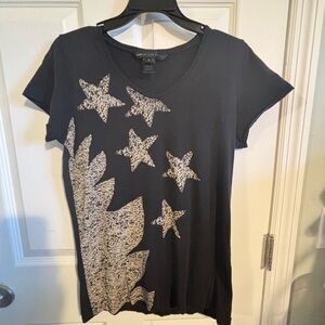 😍Marc By Marc Jacobs Black Starburst Short Sleeve Top Size small